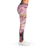 Pink Flowers Print Women's Leggings