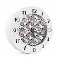 Pink Flowers Skull Pattern Print Alarm Clock