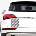 Pink Flowers Skull Pattern Print Car Sticker
