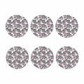 Pink Flowers Skull Pattern Print Coaster Set