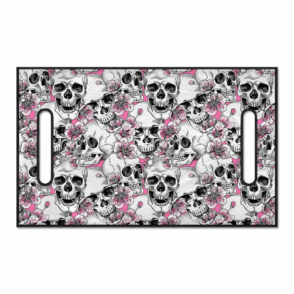 Pink Flowers Skull Pattern Print Golf Cart Seat Cover