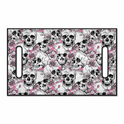 Pink Flowers Skull Pattern Print Golf Cart Seat Cover