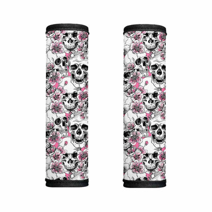 Pink Flowers Skull Pattern Print Handle Covers