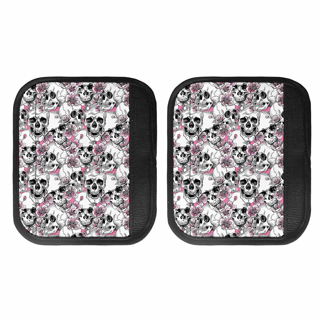 Pink Flowers Skull Pattern Print Handle Covers
