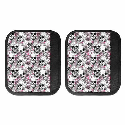 Pink Flowers Skull Pattern Print Handle Covers