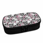 Pink Flowers Skull Pattern Print Insulin Cooler Travel Case