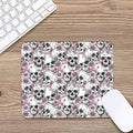 Pink Flowers Skull Pattern Print Mouse Pad