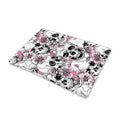 Pink Flowers Skull Pattern Print Pet Cooling Mat Cover