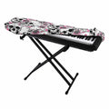 Pink Flowers Skull Pattern Print Piano Keyboard Cover