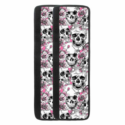Pink Flowers Skull Pattern Print Refrigerator Handle Covers