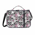 Pink Flowers Skull Pattern Print Shoulder Strap Bible Bag