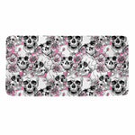 Pink Flowers Skull Pattern Print Towel