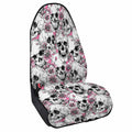 Pink Flowers Skull Pattern Print Waterproof Car Seat Cover