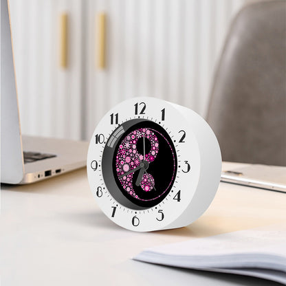 Pink Flowers Yin Yang Print Alarm Clock