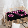 Pink Flowers Yin Yang Print Baby Crib Sheet