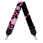 Pink Flowers Yin Yang Print Bag Strap