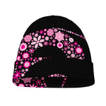 Pink Flowers Yin Yang Print Beanie