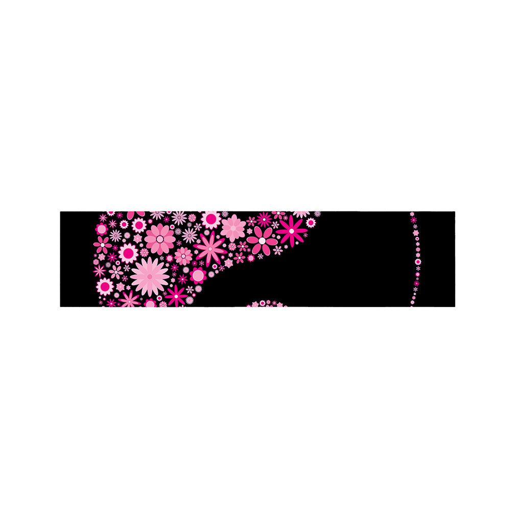 Pink Flowers Yin Yang Print Bed Runner
