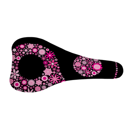 Pink Flowers Yin Yang Print Bicycle Seat Cover