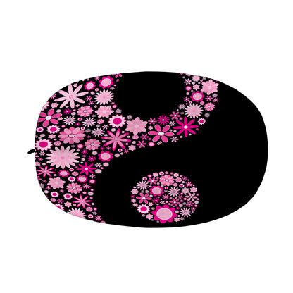 Pink Flowers Yin Yang Print Car Side Mirror Covers