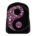 Pink Flowers Yin Yang Print Casual Backpack