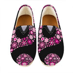 Pink Flowers Yin Yang Print Casual Shoes
