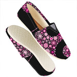 Pink Flowers Yin Yang Print Casual Shoes