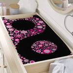 Pink Flowers Yin Yang Print Changing Pad Cover