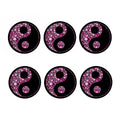 Pink Flowers Yin Yang Print Coaster Set