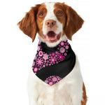 Pink Flowers Yin Yang Print Dog Bandana