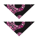 Pink Flowers Yin Yang Print Dog Bandana