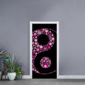 Pink Flowers Yin Yang Print Door Sticker