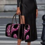 Pink Flowers Yin Yang Print Duffle Bag