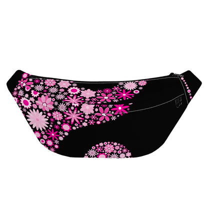 Pink Flowers Yin Yang Print Fanny Pack