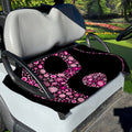 Pink Flowers Yin Yang Print Golf Cart Seat Cover