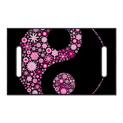 Pink Flowers Yin Yang Print Golf Cart Seat Cover