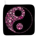 Pink Flowers Yin Yang Print Hand Towel