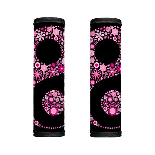 Pink Flowers Yin Yang Print Handle Covers