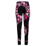 Pink Flowers Yin Yang Print High-Waisted Pocket Leggings