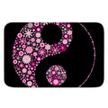 Pink Flowers Yin Yang Print Indoor Door Mat