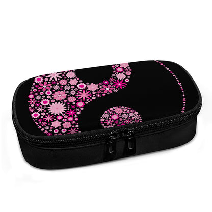 Pink Flowers Yin Yang Print Insulin Cooler Travel Case
