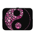 Pink Flowers Yin Yang Print Laptop Sleeve