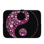 Pink Flowers Yin Yang Print Laptop Sleeve