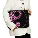 Pink Flowers Yin Yang Print Laptop Sleeve