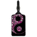 Pink Flowers Yin Yang Print Luggage Tag