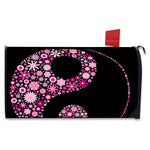 Pink Flowers Yin Yang Print Mailbox Cover