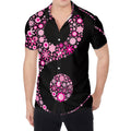 Pink Flowers Yin Yang Print Men's Shirt