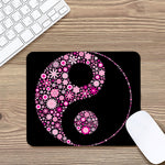 Pink Flowers Yin Yang Print Mouse Pad