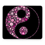 Pink Flowers Yin Yang Print Mouse Pad