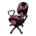 Pink Flowers Yin Yang Print Office Chair Cover